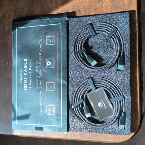 6ft HDMI PowerBear 4K HDMI Cable 6 ft [2 Pack]